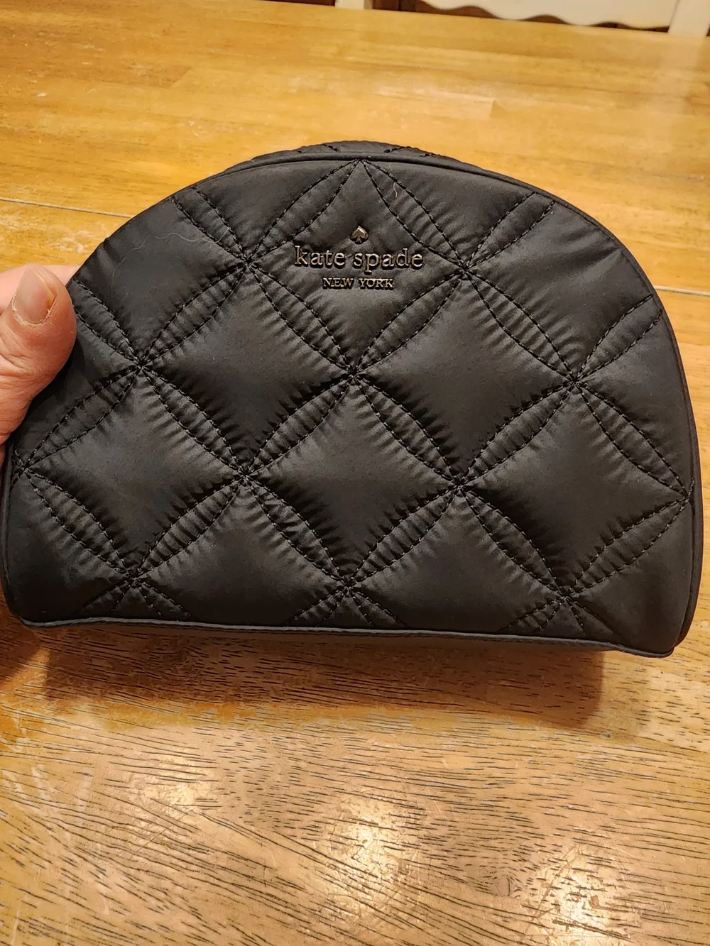 kate spade black quilted cosmetic case